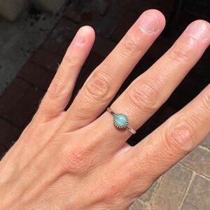 Amazonite Dainty Ring Sterling Silver Size 6 New